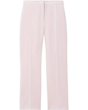 McQueen Wool-Mohair Straight Tailored Pants - Pink