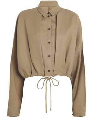 LE17SEPTEMBRE Wool Drawstring-Hem Jacket - Natural