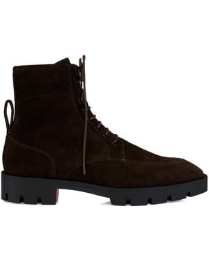 Christian Louboutin Caracolo Lion Suede Boots - Brown