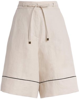 Agnona Linen Drawstring Shorts - Natural