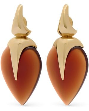 Givenchy Heartwood Stud Earrings - Brown