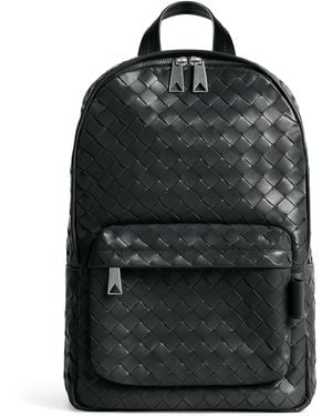 Bottega Veneta Small Intrecciato Leather Backpack - Black