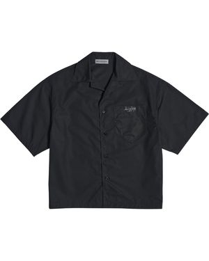 Balenciaga Cotton Logo Bowling Shirt - Black