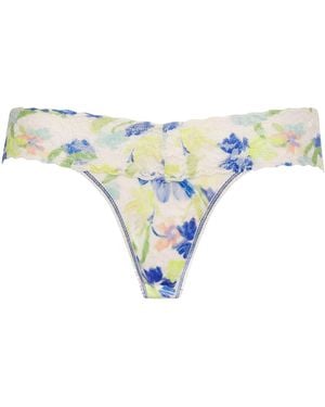 Hanky Panky Floral Low Rise Thong - Blue