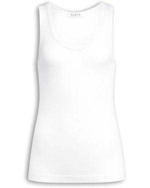 Alaïa Stretch-Wool Tank Top - White