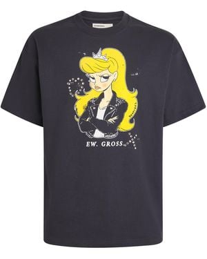 DOMREBEL Cotton Eye Roll T-Shirt - Blue