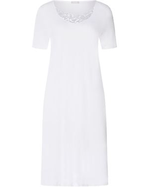 Hanro Cotton Lace-Trim Belen Nightdress - White