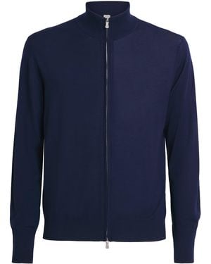 Eleventy Wool Zip-Up Cardigan - Blue