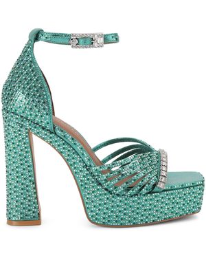 Kurt Geiger Crystal Strap Platform Sandals - Blue