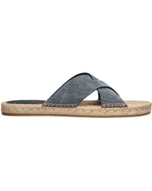 ZEGNA Suede Espadrille Sandals - Blue