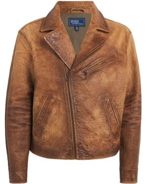 Polo Ralph Lauren Leather Newsboy Jacket - Brown