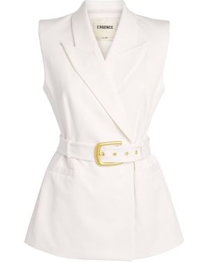 L'Agence Belted Emerly Waistcoat - White
