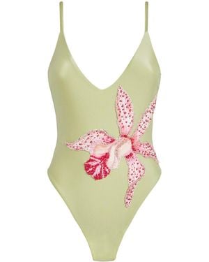 PATBO Beaded Orchid Swimsuit - Green