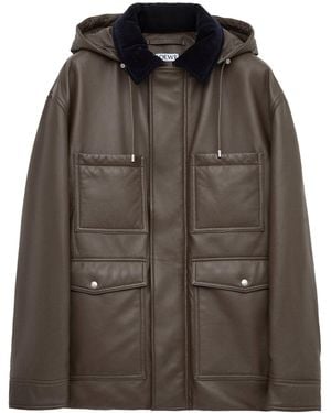Loewe Lambskin Hooded Parka - Brown