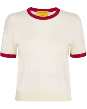 Guest In Residence Cashmere Airy Ringer T-Shirt - White