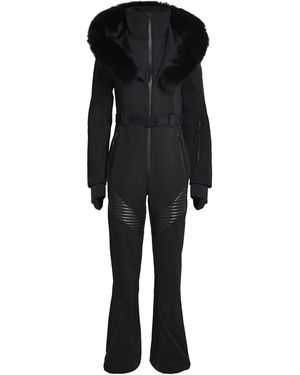Mackage Bonded Fleece Fox Fur-Trim Elle-Zr Ski Suit - Black