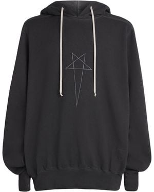 Rick Owens Cotton Pentagram Hoodie - Black