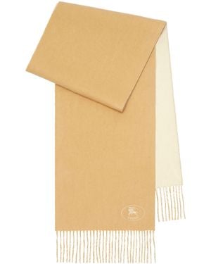 Burberry Cashmere Reversible Knight Scarf - Natural