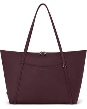 Tumi Leather Voyageur Q Tote Bag - Purple
