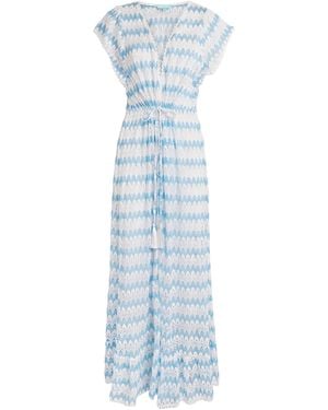 Melissa Odabash Crochet Stevie Kaftan - Blue