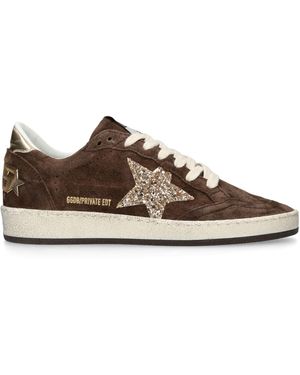 Golden Goose Suede Ball Star Trainers - Brown