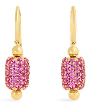 Emily P. Wheeler And Sapphire Barrel Drop Earrings - Pink