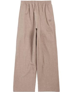 Balenciaga Cotton-Blend Baggy Trousers - Natural