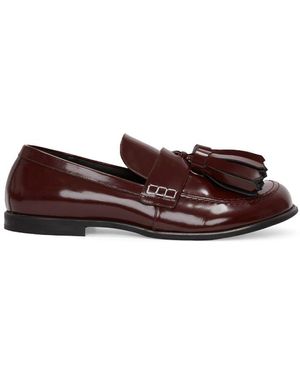 JW Anderson Patent Leather Tassel Loafers - Brown