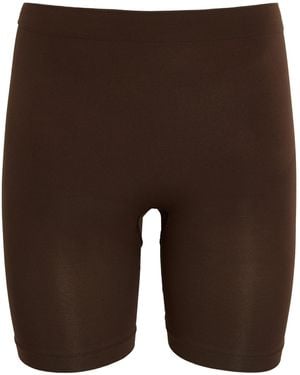 Skims Seamless Sculpt Mid-Thigh Shorts - Brown
