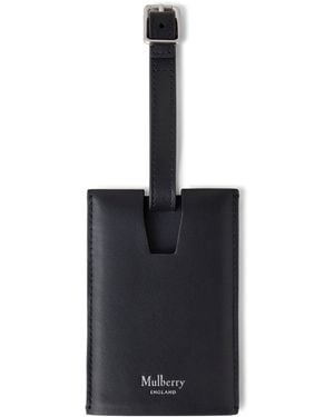 Mulberry Calfskin Logo Luggage Tag - Black