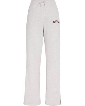 ADANOLA Organic Cotton-Blend Varsity Sweatpants - White