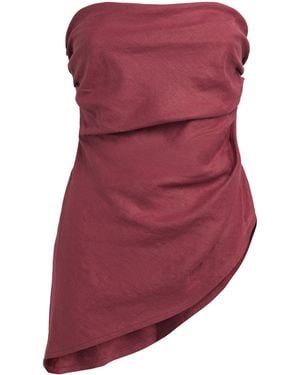 Faithfull the Brand Linen Asymmetric Nera Top - Red
