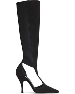 Alaïa Suede Cut-Out Boots 100 - Black
