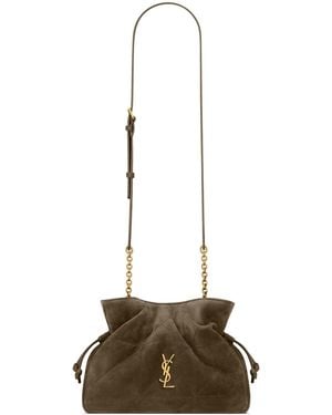 Saint Laurent Suede Jamie Shoulder Bag - Natural