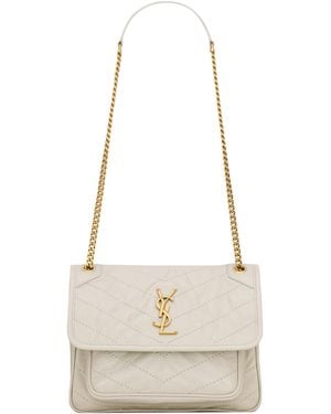 Saint Laurent Leather Niki Baby Shoulder Bag - White