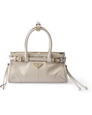 Prada Bonnie Mini Leather Handbag - Natural