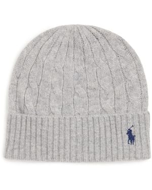 Polo Ralph Lauren Wool-Cashmere Polo Pony Beanie - Grey