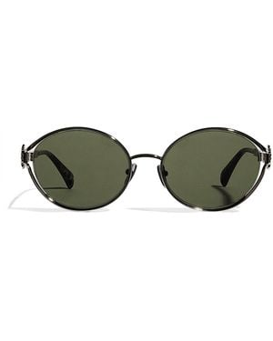 Maje Metal Round Sunglasses - Green