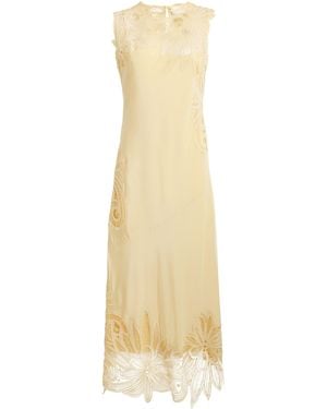 Ulla Johnson Silk Lace Appliqué Idra Maxi Dress - Metallic