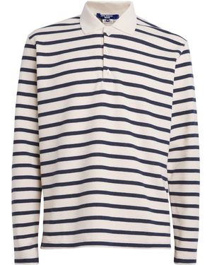 Junya Watanabe Cotton Stripe Polo Shirt - White