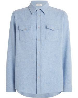 God's True Cashmere Cashmere And Rose Quartz Cerulean Shirt - Blue