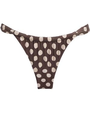 Faithfull the Brand Andez Polka-Dot Bikini Bottoms - Brown