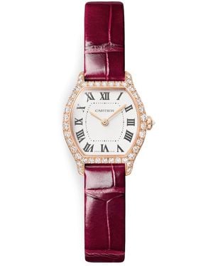 Cartier And Diamond Tortue Watch - Red