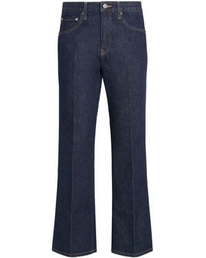 KHAITE Clara Cropped Flared Jeans - Blue