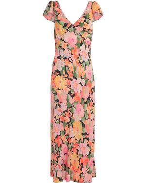 RIXO London Floral Cathy Midi Dress - White