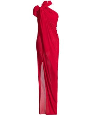 Balmain Draped Jersey Dress - Red