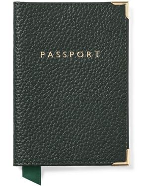 Aspinal of London Leather Passport Cover - Green