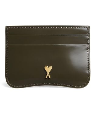 Ami Paris Patent Leather Logo Card Holder - Green