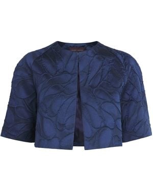 Talbot Runhof Jacquard Cape - Blue