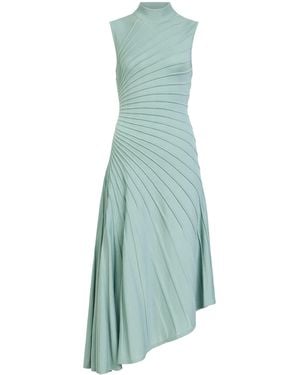 Alaïa Wool Asymmetric Maxi Dress - Blue